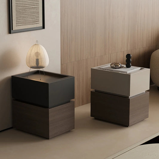 European Black Nightstand Table Modern Simple Drawers Bedroom Nightstand Table Nordic White Mesitas De Noche Home Furniture